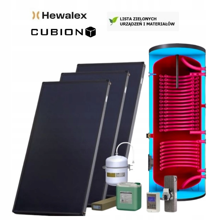 Solárny set Komfort Plus, 3 kolektory Hewalex + 300L hybridný ohrievač