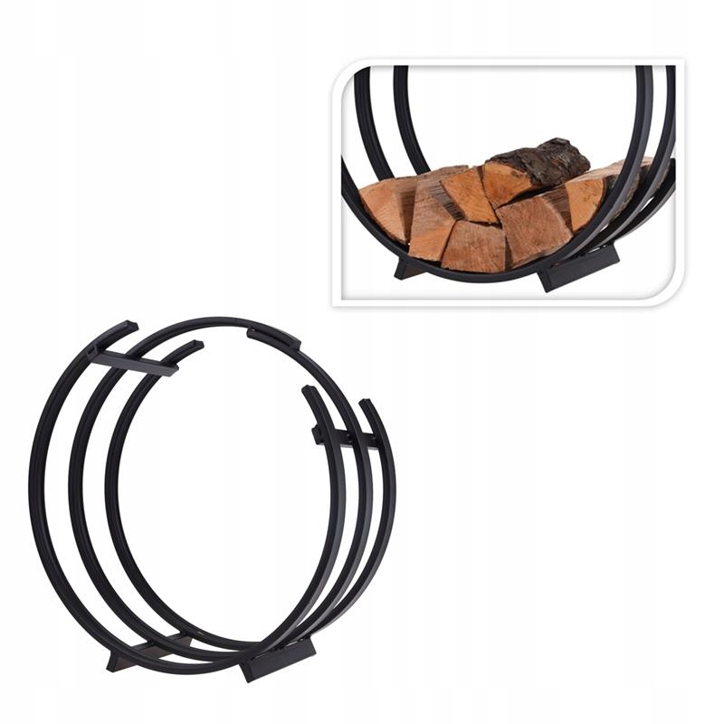 Stojan, kôš na drevo Stojan na kovový stojan WOOD Fireplace čierny