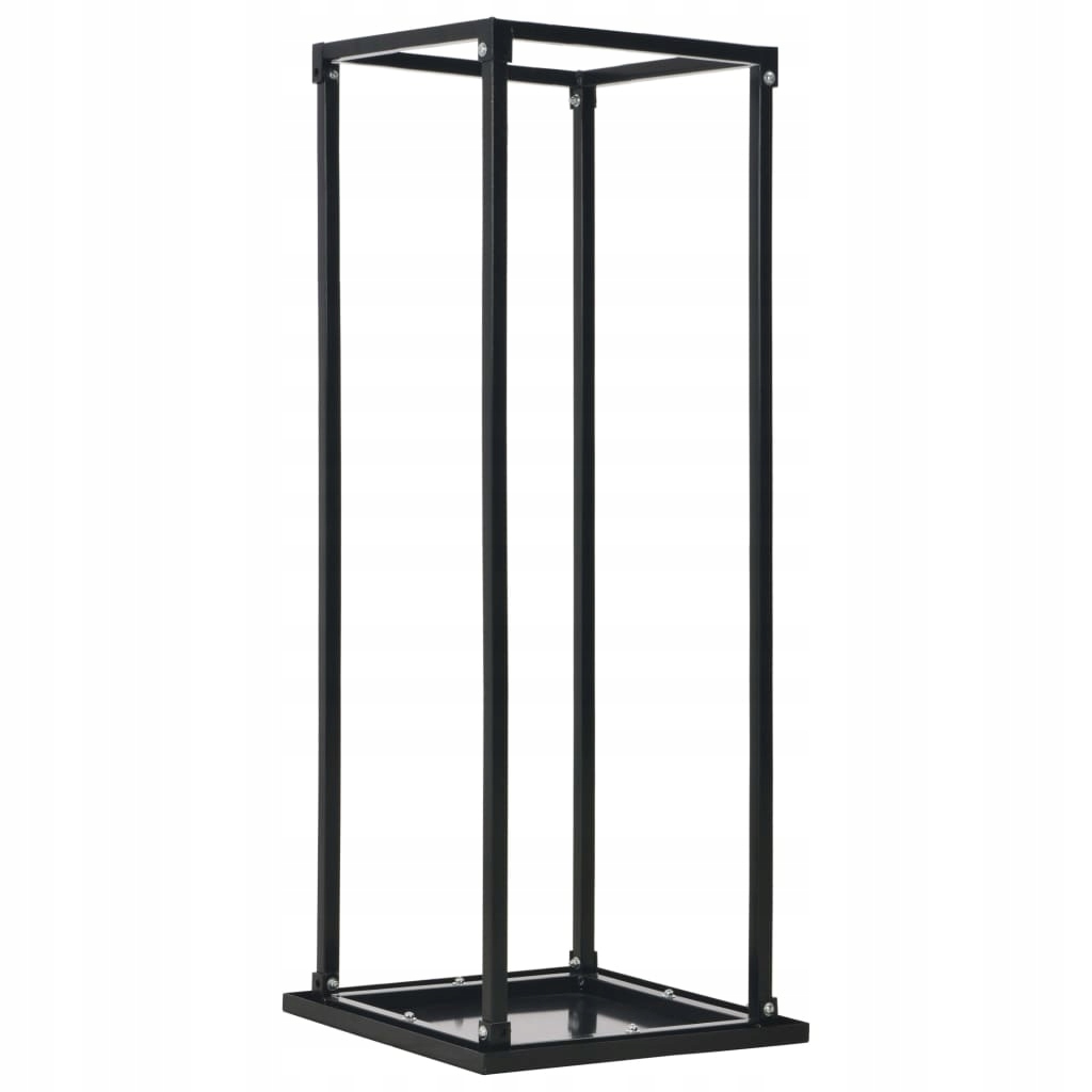 Stojan, kôš na drevo Stojan na drevo s podstavcom, čierny, 37x37x113