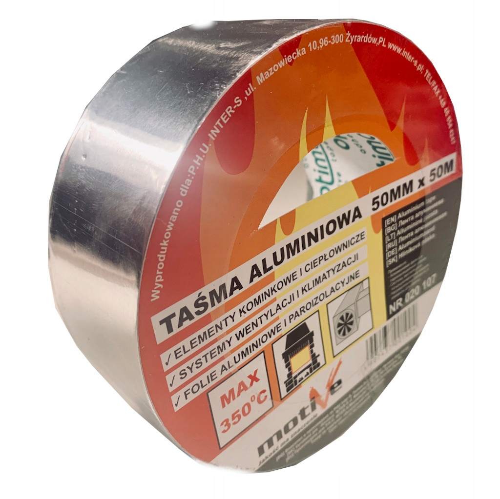 48 mm X 50 m 350 °C samolepícia hliníková páska