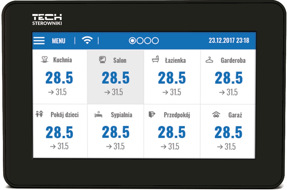 Čierny ovládací panel tech M-9 R s modulom wifi