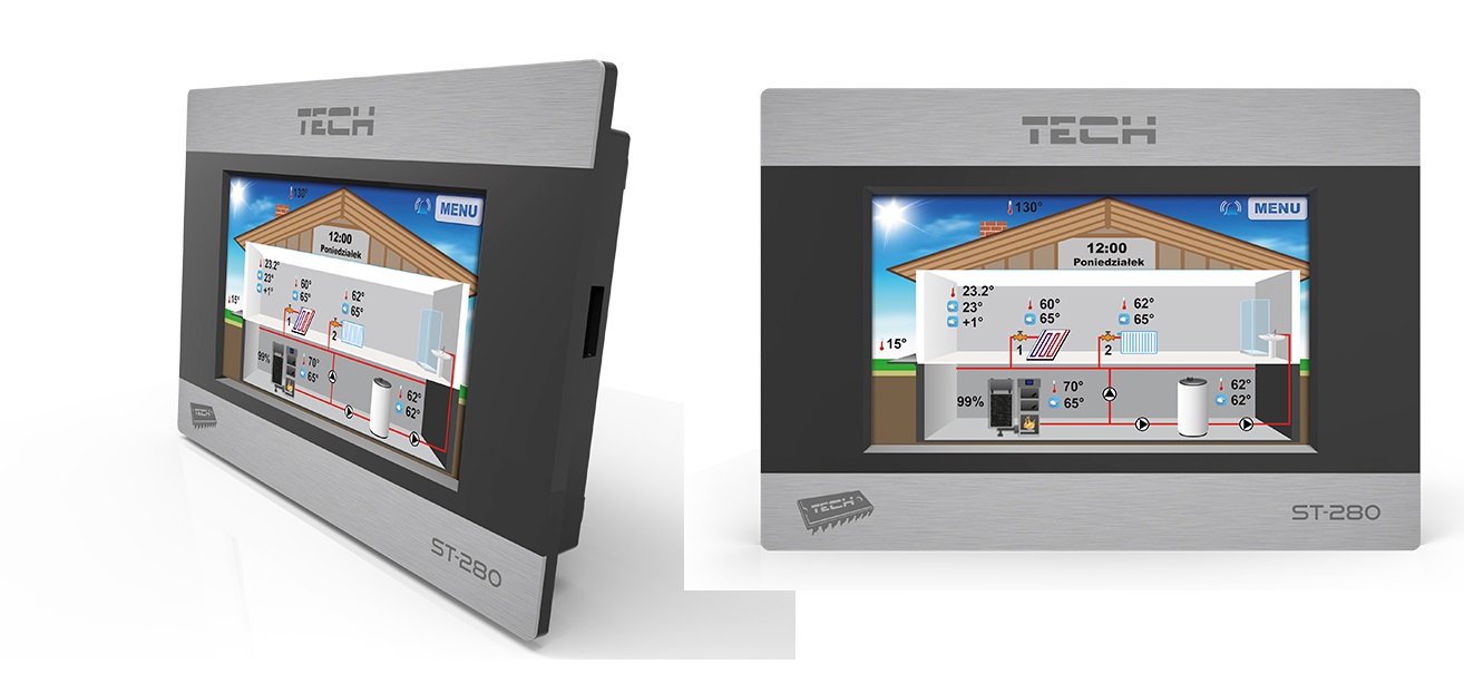 Izbový regulátor TECH ST-280 RS s dotykovou obrazovkou