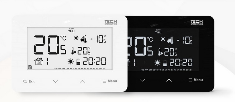 TECH ST-293 v3 Káblový izbový regulátor ČIERNY