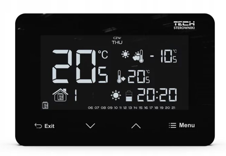 Regulátor izbovej teploty TECH ST-293 v3 ČIERNY