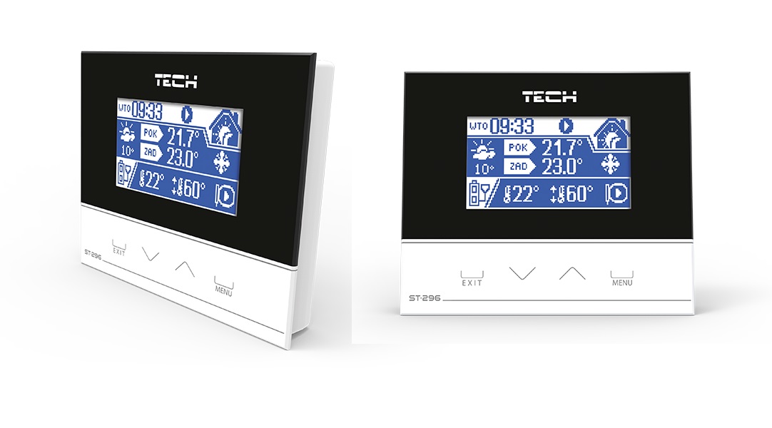 Ovládač TECH ST-296 RS GLASS izbový regulátor