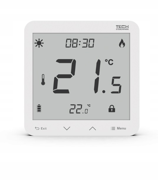 TECH ST-297 v3 Káblový izbový regulátor BIELY