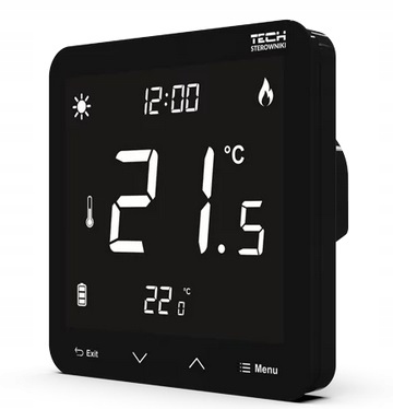 TECH ST-297 v3 Káblový izbový regulátor ČIERNY