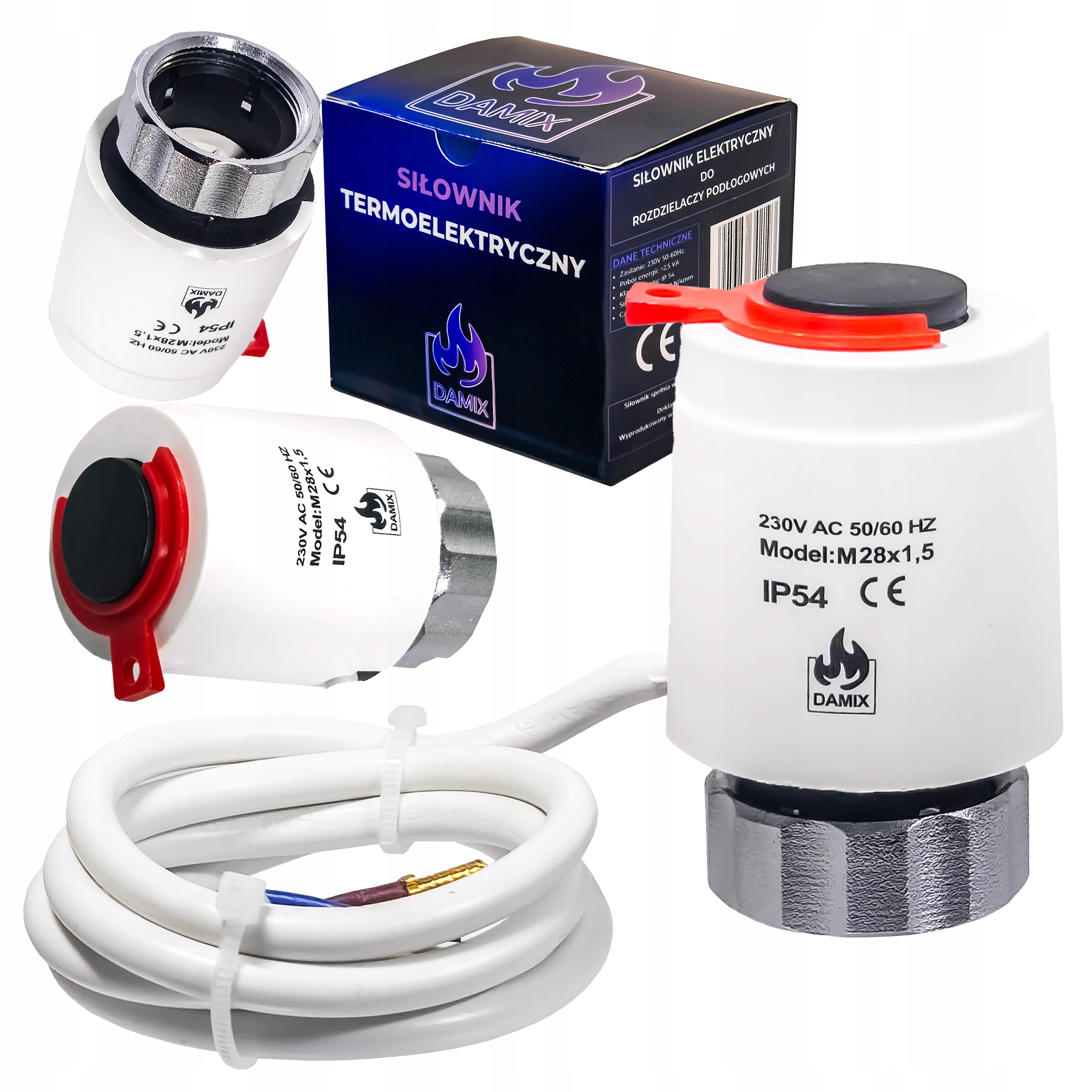 TERMOELEKTRICKÝ AKTUÁTOR PRE VENTILOVÝ ROZDÁVAČ M28NC ZÁVIT - 230V DAMIX