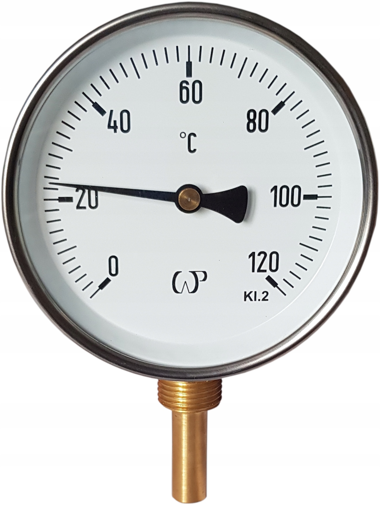 SHIELD BIMETAL THERMOMETER 100mm 1/2 SPODNÉHO RADIÁLNE