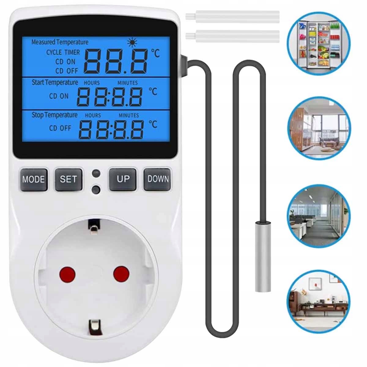 Termostatový regulátor teploty – 16 a elektrická zásuvka