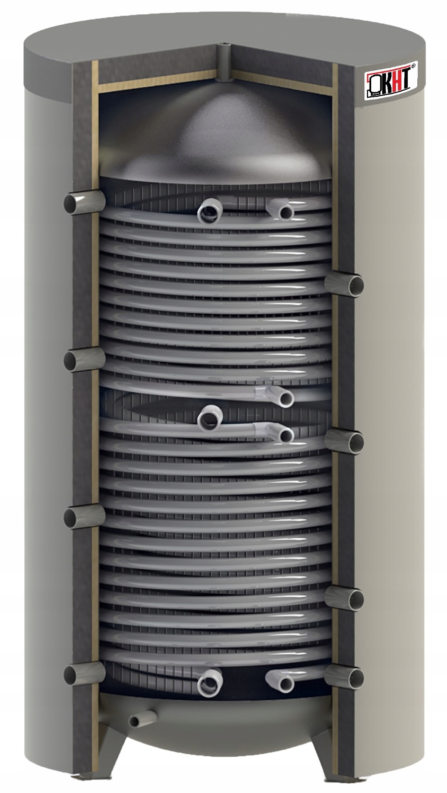 Tepelný zásobník s dvoma hadmi 500L Vyrovnávací zásobník s dvoma hadmi 500L 1,2+1,8m2