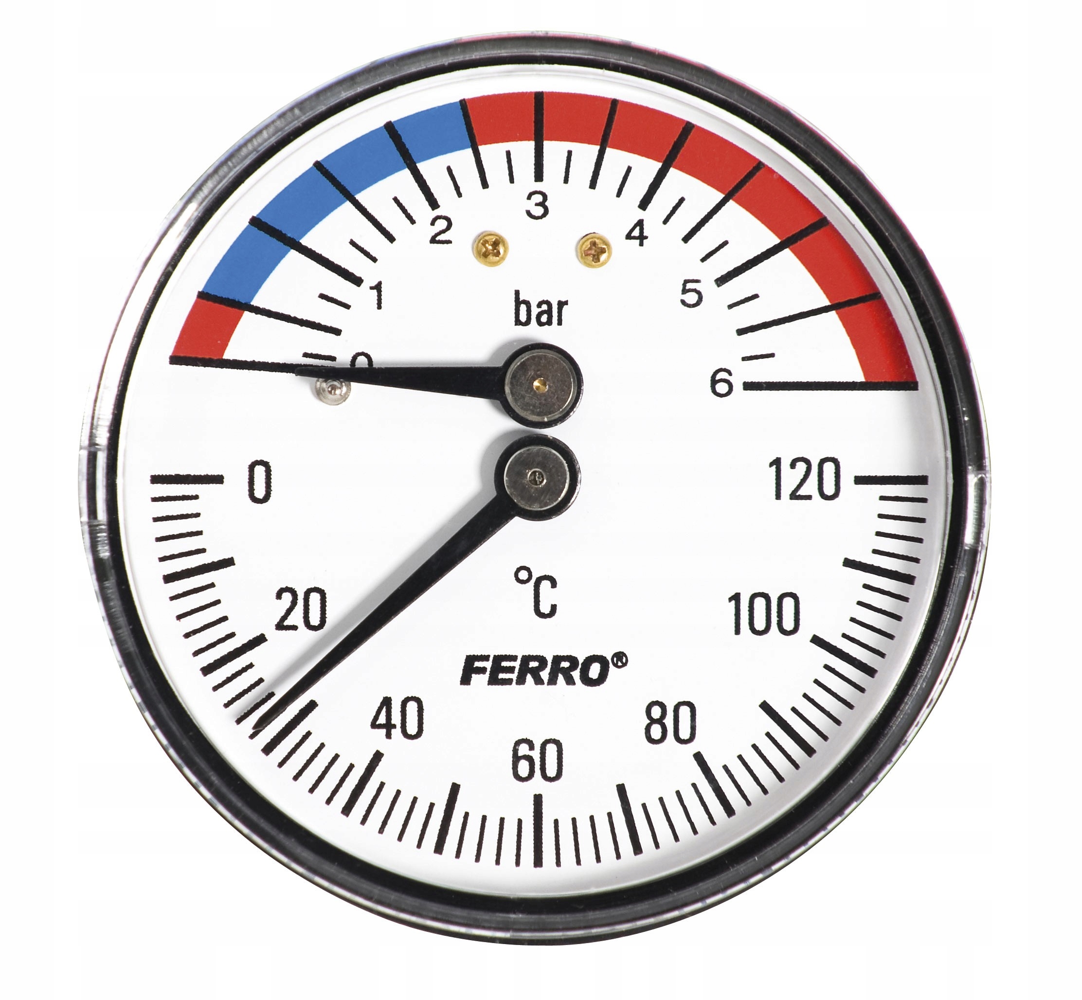 Termomanometer 63mm 1/2 0-6 bar 120C TM63A F