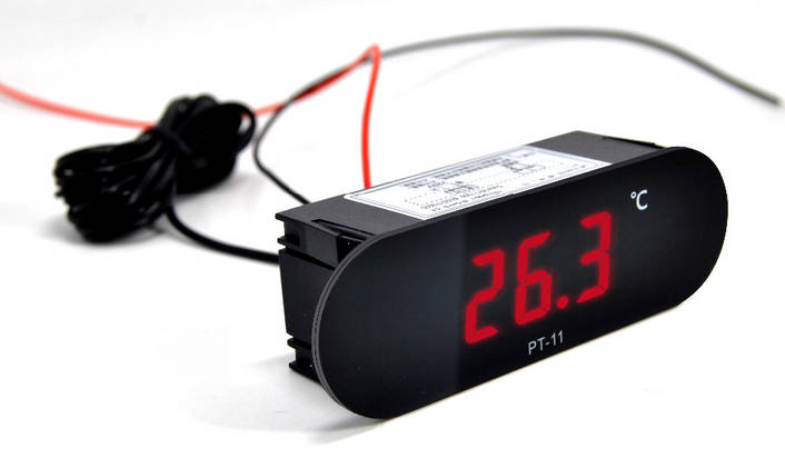 Panelový LED teplomer -50 + 120C ČERVENÝ 230V RINGDER