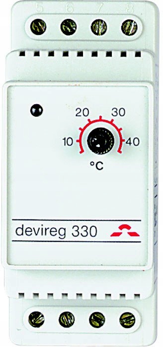 Regulácia teploty termostatu Devireg-330 na teplotu 5-45 ° C