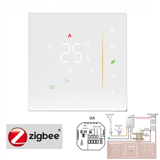LED Zigbee termostat TUYA Digital Programmable GA