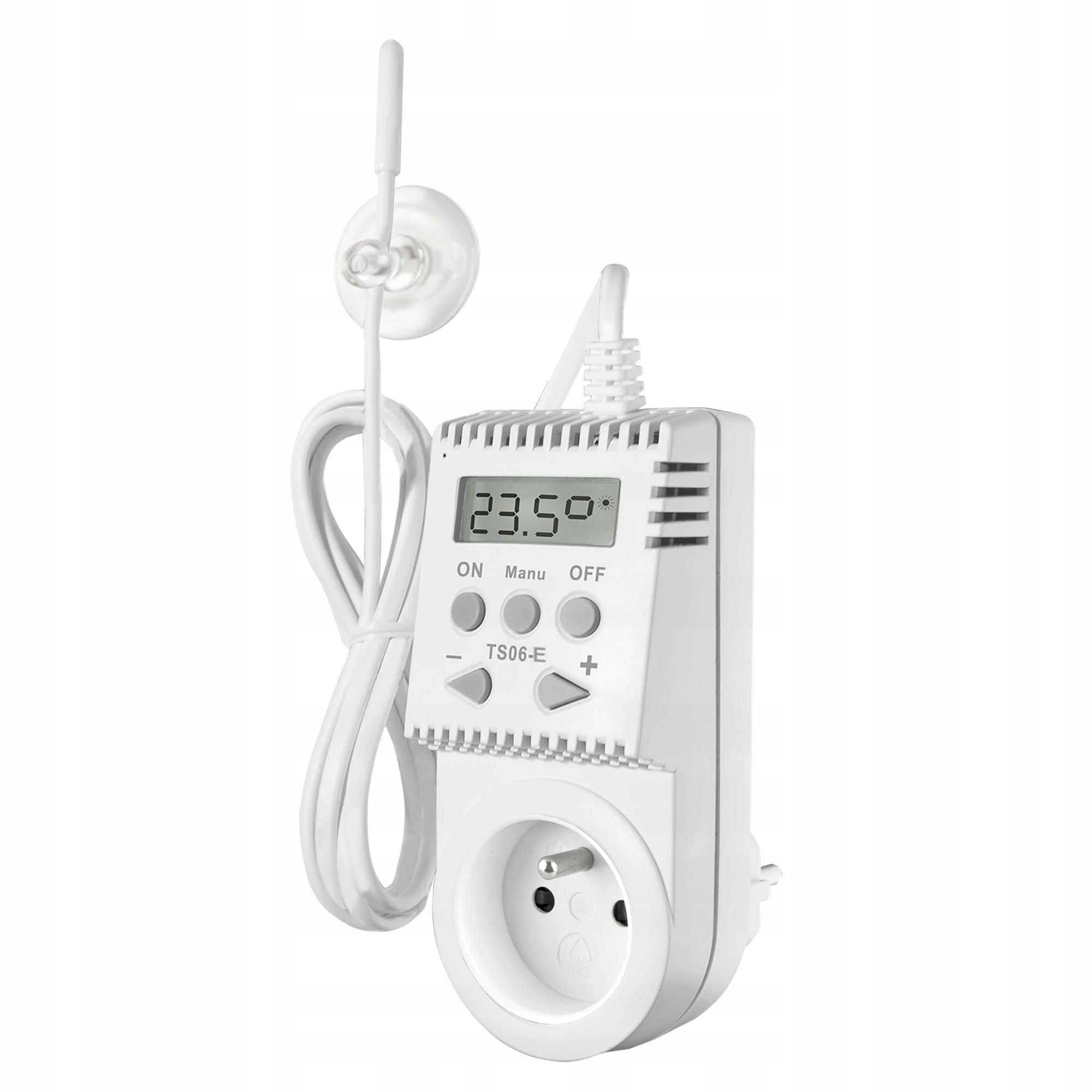 Zásuvkový termostat Elektrobock TS06-E Externé čidlo