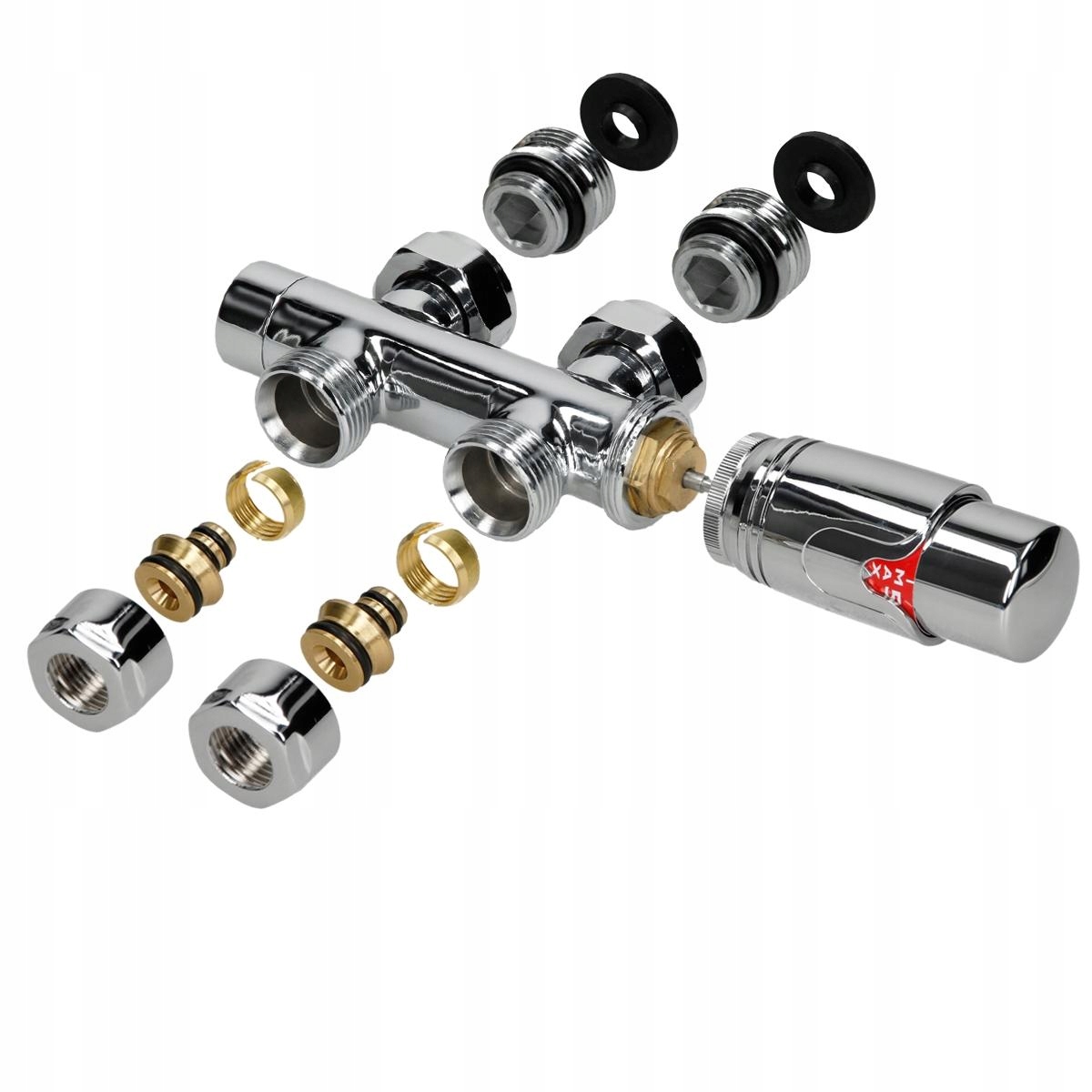 Termostat s pripojovacou sadou Chrome