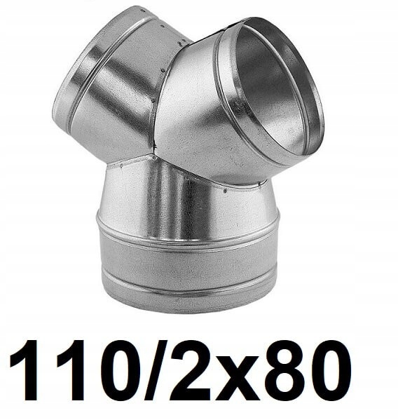 Redukčné T-kus 110 / 2 × 80 [mm]