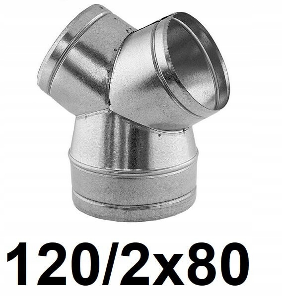 Redukčné T-kus 120 / 2 × 80 [mm]