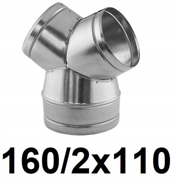 Redukčné T-kus 160 / 2 × 110 [mm]