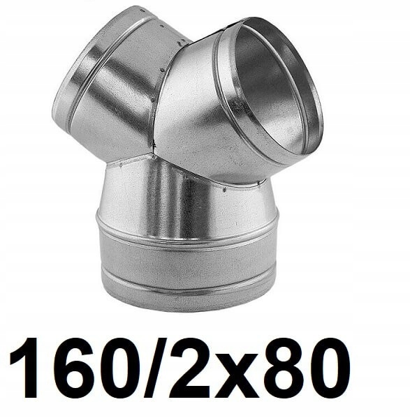 Redukčné T-kus 160 / 2 × 80 [mm]