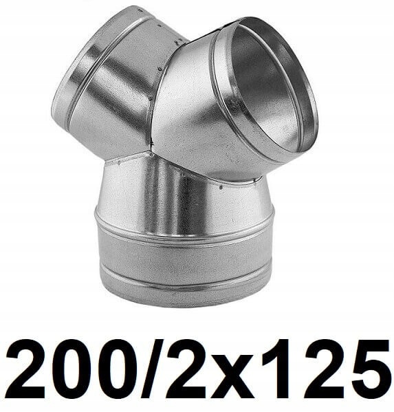Redukčné T-kus 200 / 2 × 125 [mm]