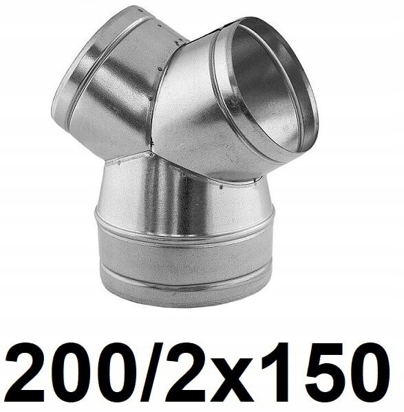 Redukčné T-kus 200 / 2 × 150 [mm]