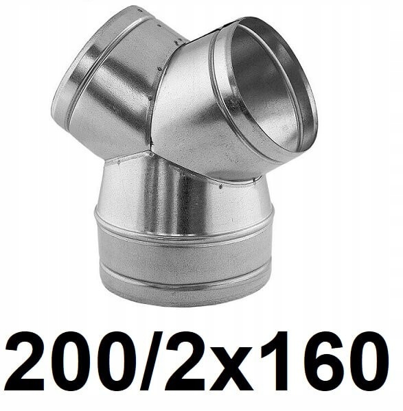 Redukčné T-kus 200 / 2 × 160 [mm]