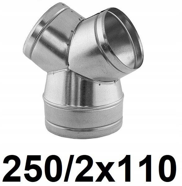 Redukčné T-kus 250 / 2 × 110 [mm]