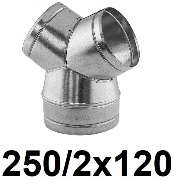 Redukčné T-kus 250 / 2 × 120 [mm]
