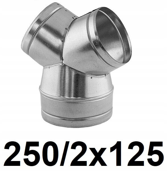 Redukčné T-kus 250 / 2 × 125 [mm]