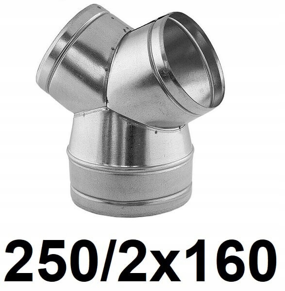 Redukčné T-kus 250 / 2 × 160 [mm]
