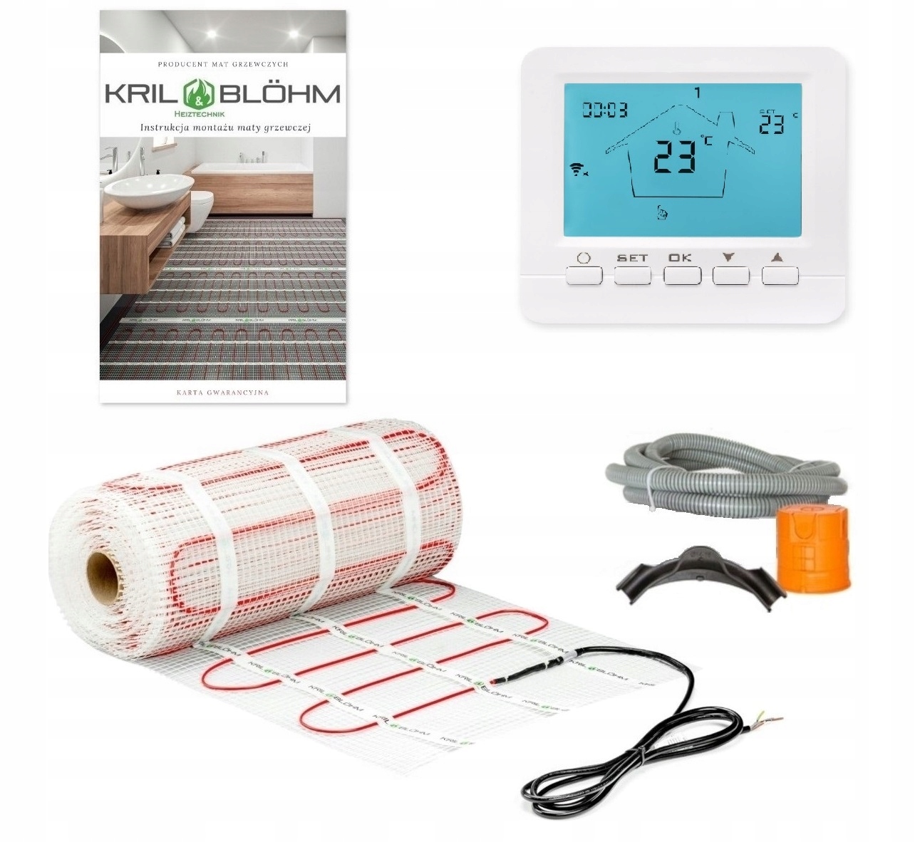 SADA VYKUROVACIEHO ROHOŽE 150W/M2 1M2/HY 02 BIELA