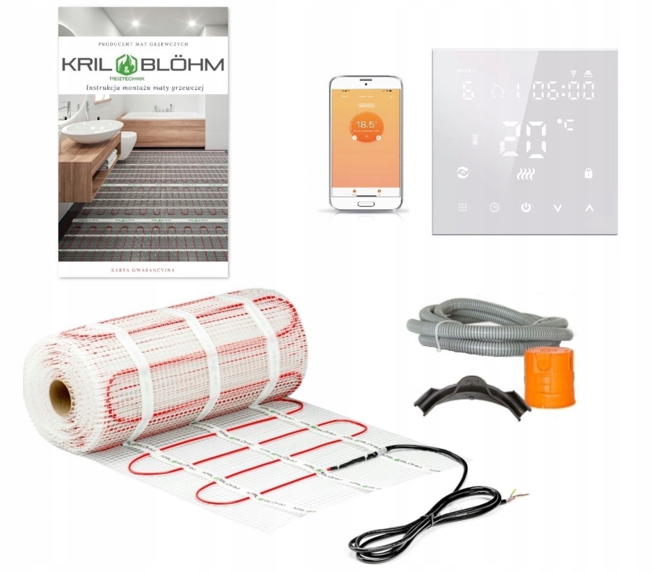 VYHRIEVACIA ROHOŽ VYKUROVACIA SADA 150W/M2 2M2/H 607 WIFI BIELA
