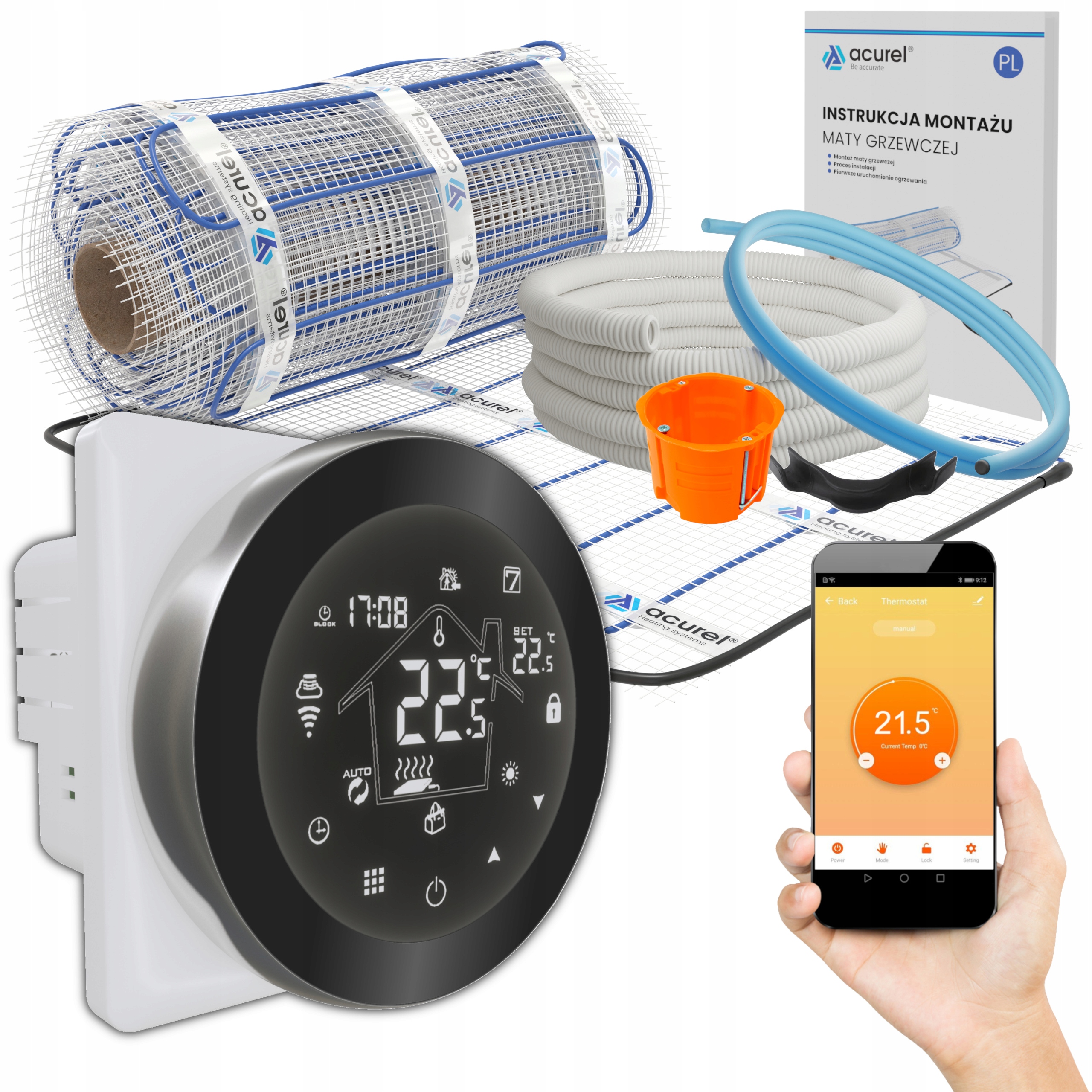 Súprava vykurovacej rohože s termostatom - 5m²
