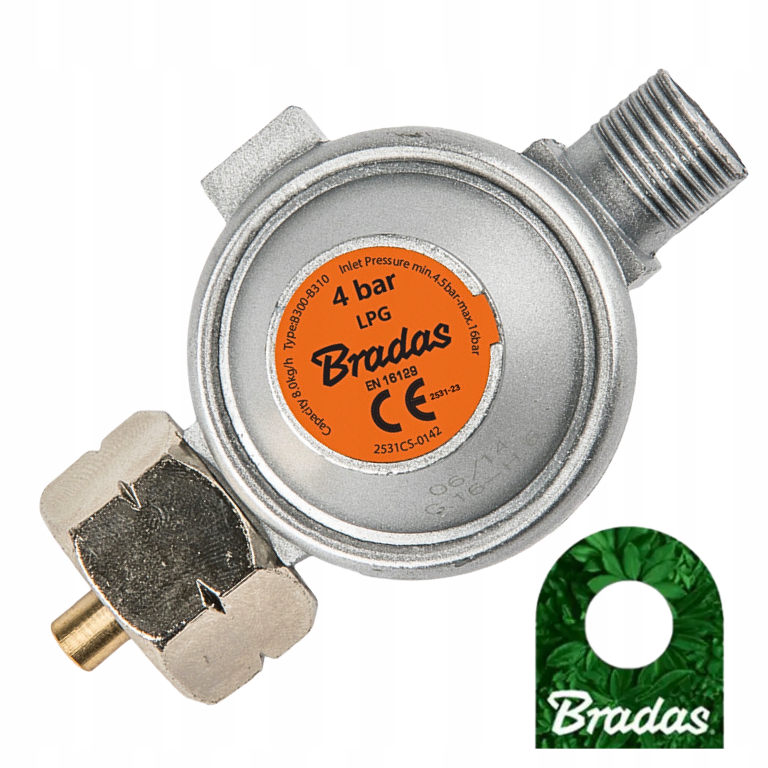 Vysokotlakový reduktor plynu 4 bar 8 kg/h Bradas RG B310-036