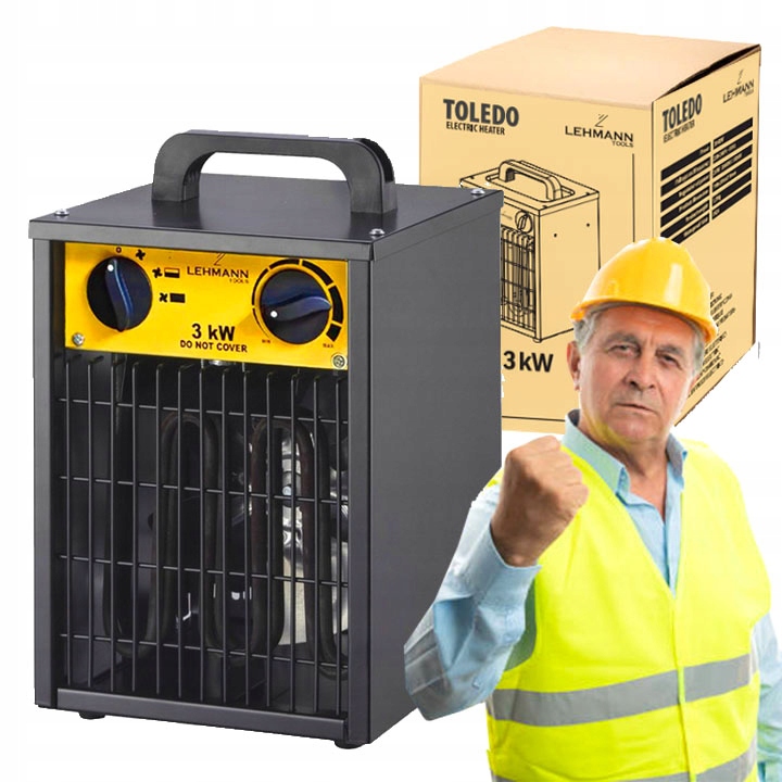 VÝKONNÝ ELEKTRICKÝ OHRIEVAČ 3000W OHRIEVAČ VENTILÁTOR S TERMOSTATOM 3kW
