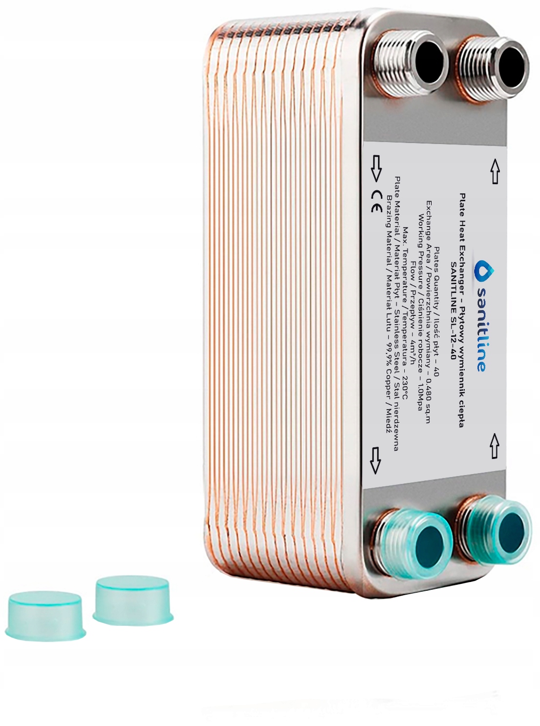 Sanitline tepelný výmenník 40 dosky 35 kW 4 × 3/4"