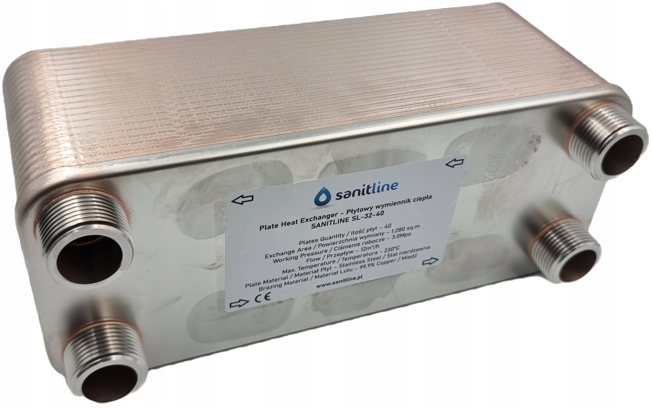 Sanitline tepelný výmenník 40 dosky 85 kW 4 × 1"