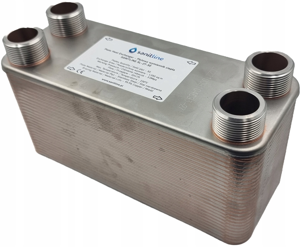 Sanitline 50 dosky tepelný výmenník výkon 110 kW pripojenie 4 × 5/4" (11/4")