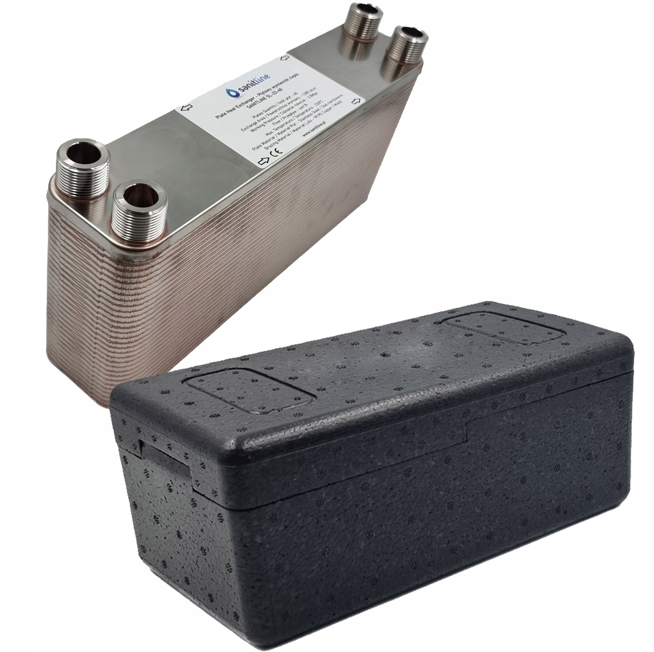 Sanitline 60 dosky tepelný výmenník 65 kW 3/4" + tepelná izol.