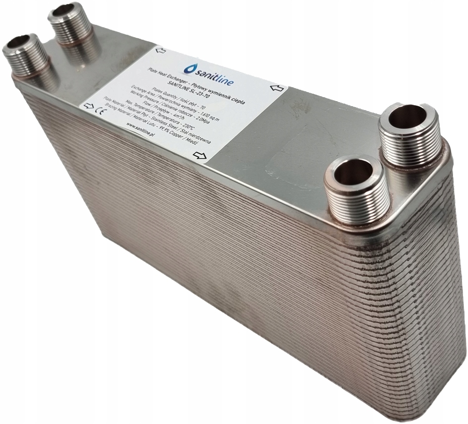 SANITLINE TEPELNÝ VÝMENNÍK 70 DOSKY 80kW 3/4" + ISO