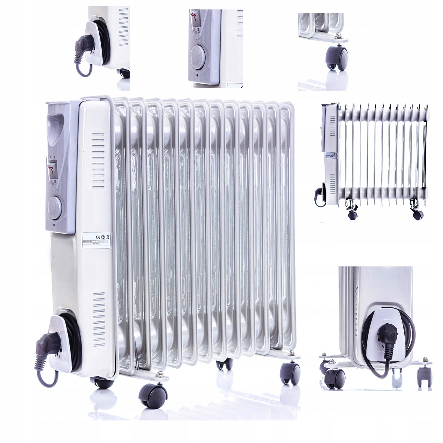 Olejový radiátor s 13 lamelami na THICK oil Riwall 2500W elektrické lamely