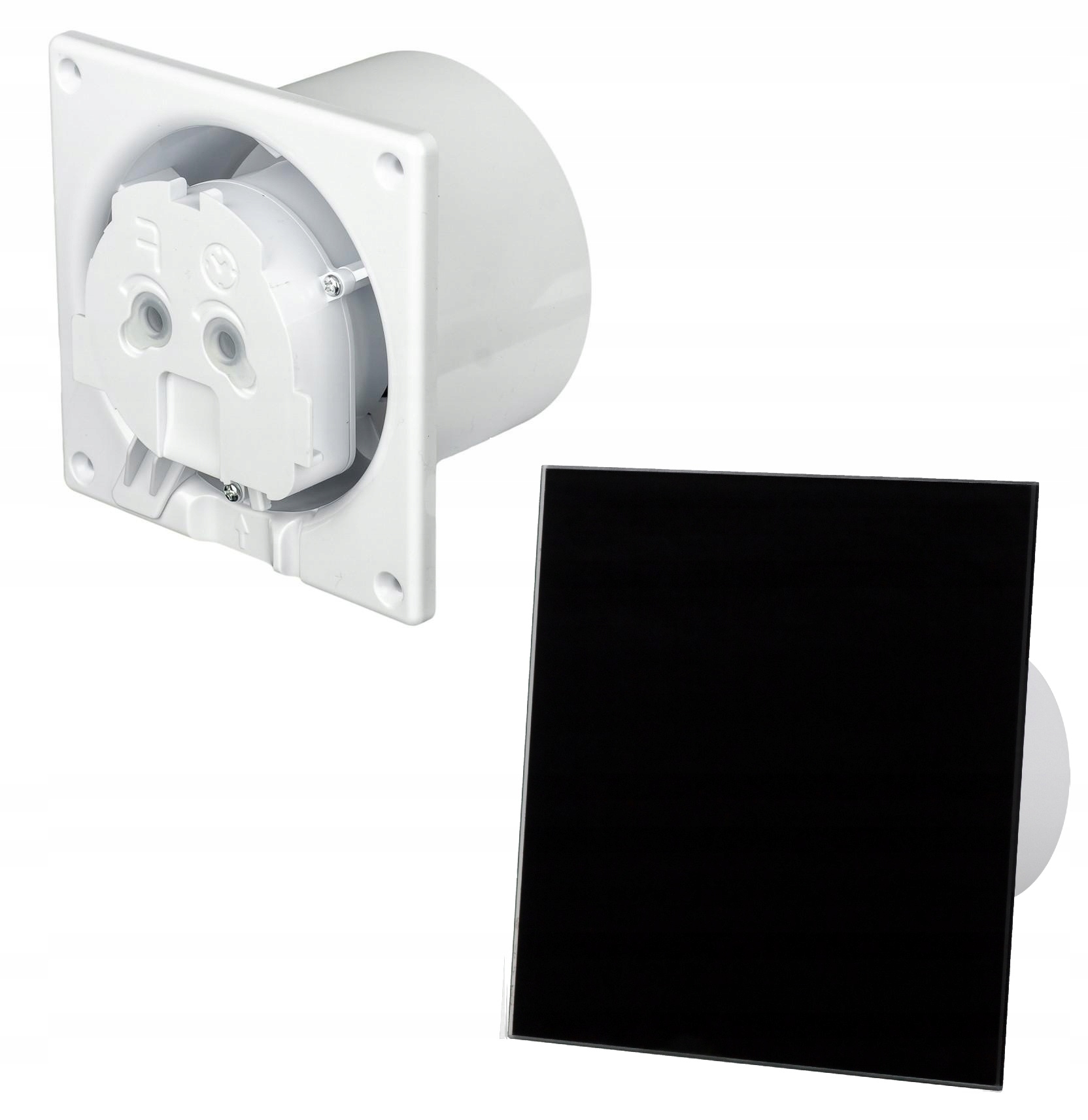 Ventilátor - PANEL VENTILÁTORA KÚPEĽNE SKLO ČIERNE LESKY
