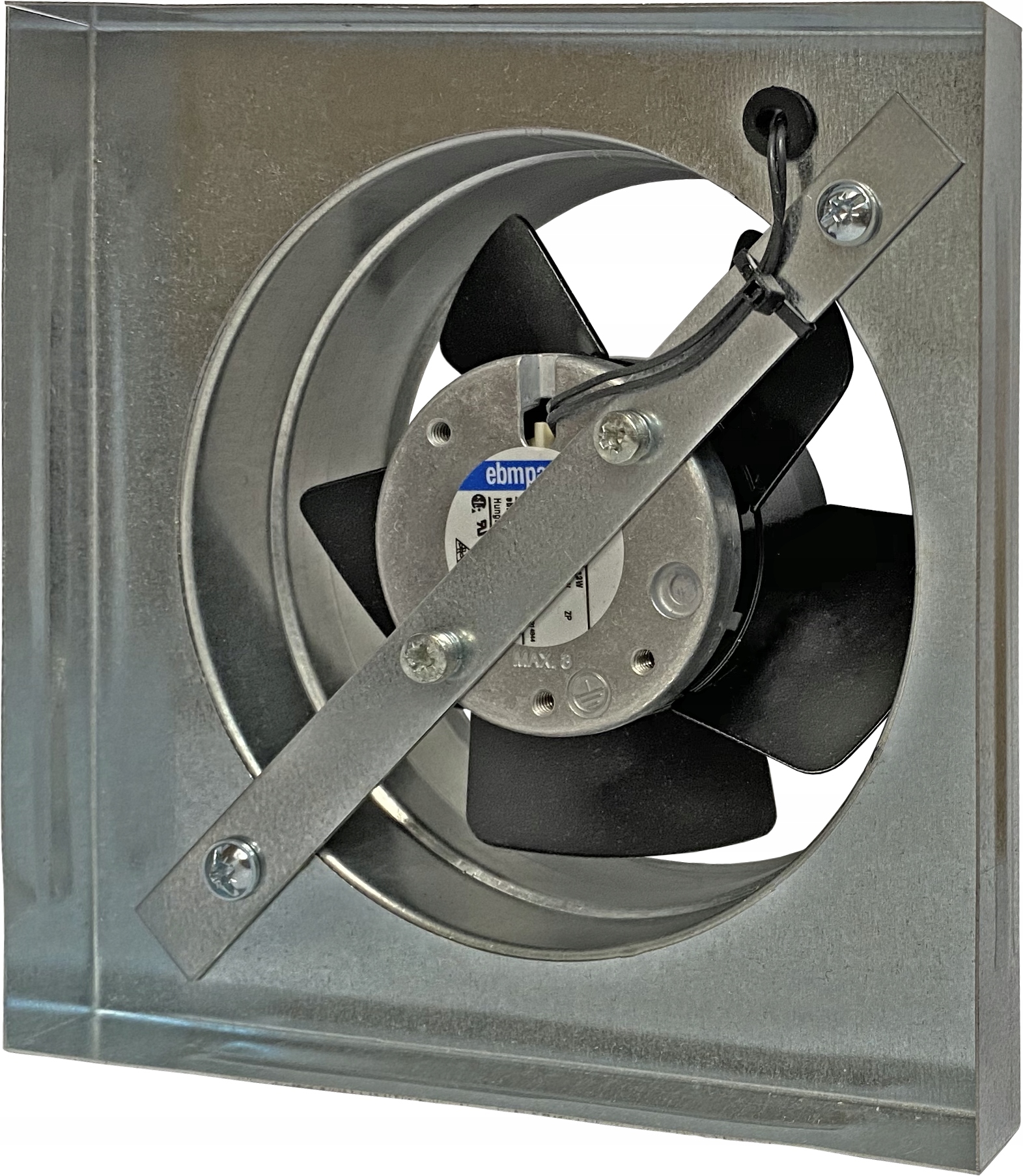 TURBÍNOVÝ VENTILÁTOR 125mm EBM 26dB GRILOVÝ KRB