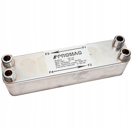 Výmenník tepla 30 doskových dosiek 30 kW 3/4 "promag