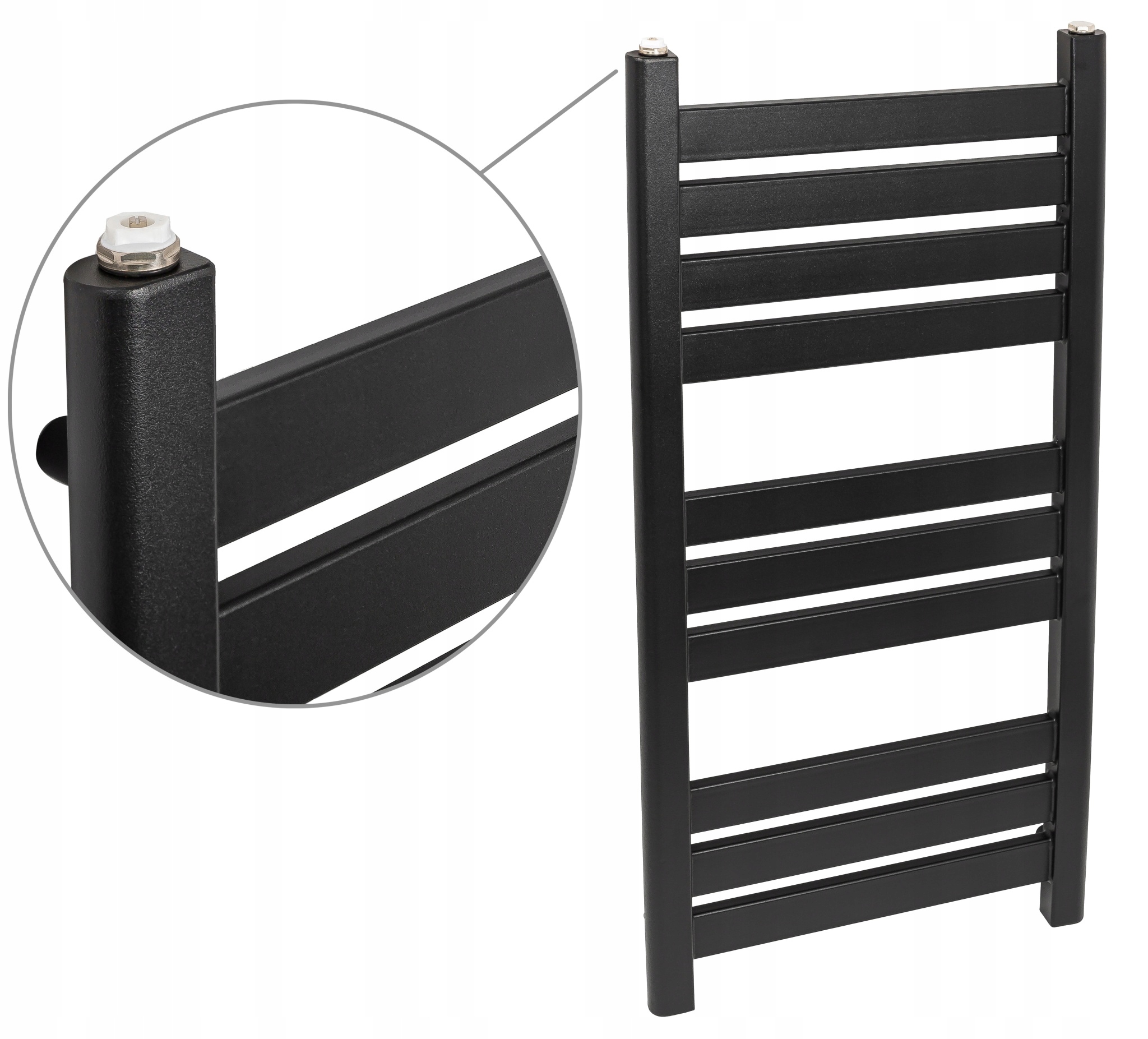 Komin-Expert vodný kúpeľňový radiátor 365 W 445 x 970 mm biela, čierna, šedá