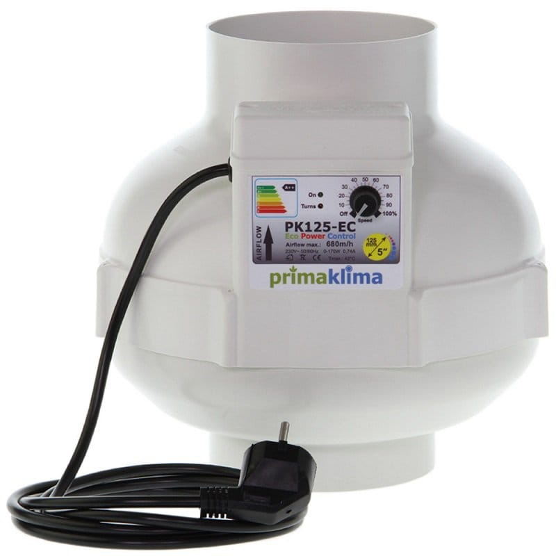 Ventilátor – Ventilátor PK125-EC1 680 m3 / h s potenciometrom