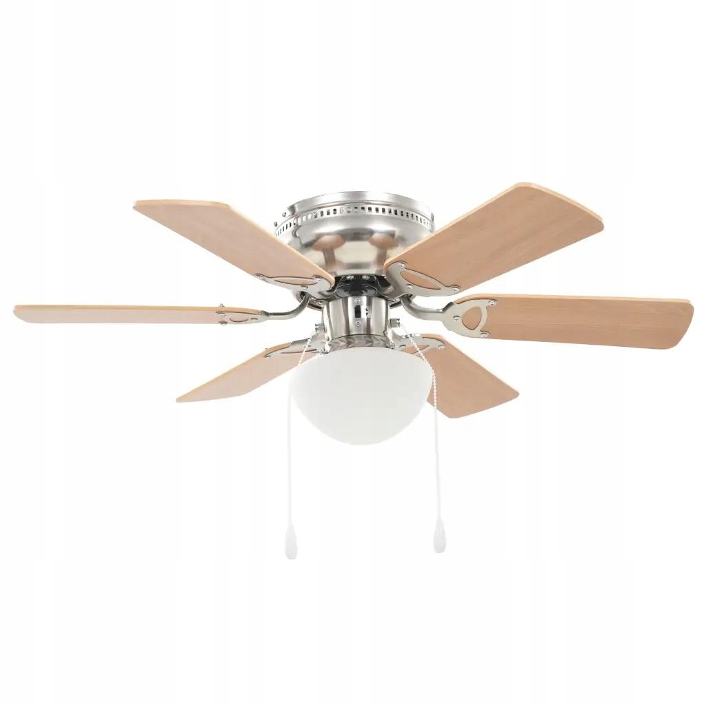 Ventilátor – 82 cm stropný ventilátor so žiarovkou, svetlohnedý