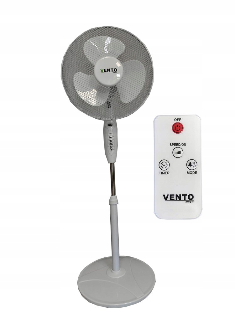 Ventilátor - Podlahový ventilátor Vento 40 cm 40 W biely s diaľkovým ovládaním